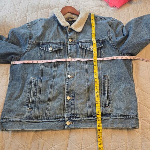 GH Bass Denim Trucker Jacket Men's XL Blue Sherpa Lined Classic Outdoors Vintage - Picture 8 of 10